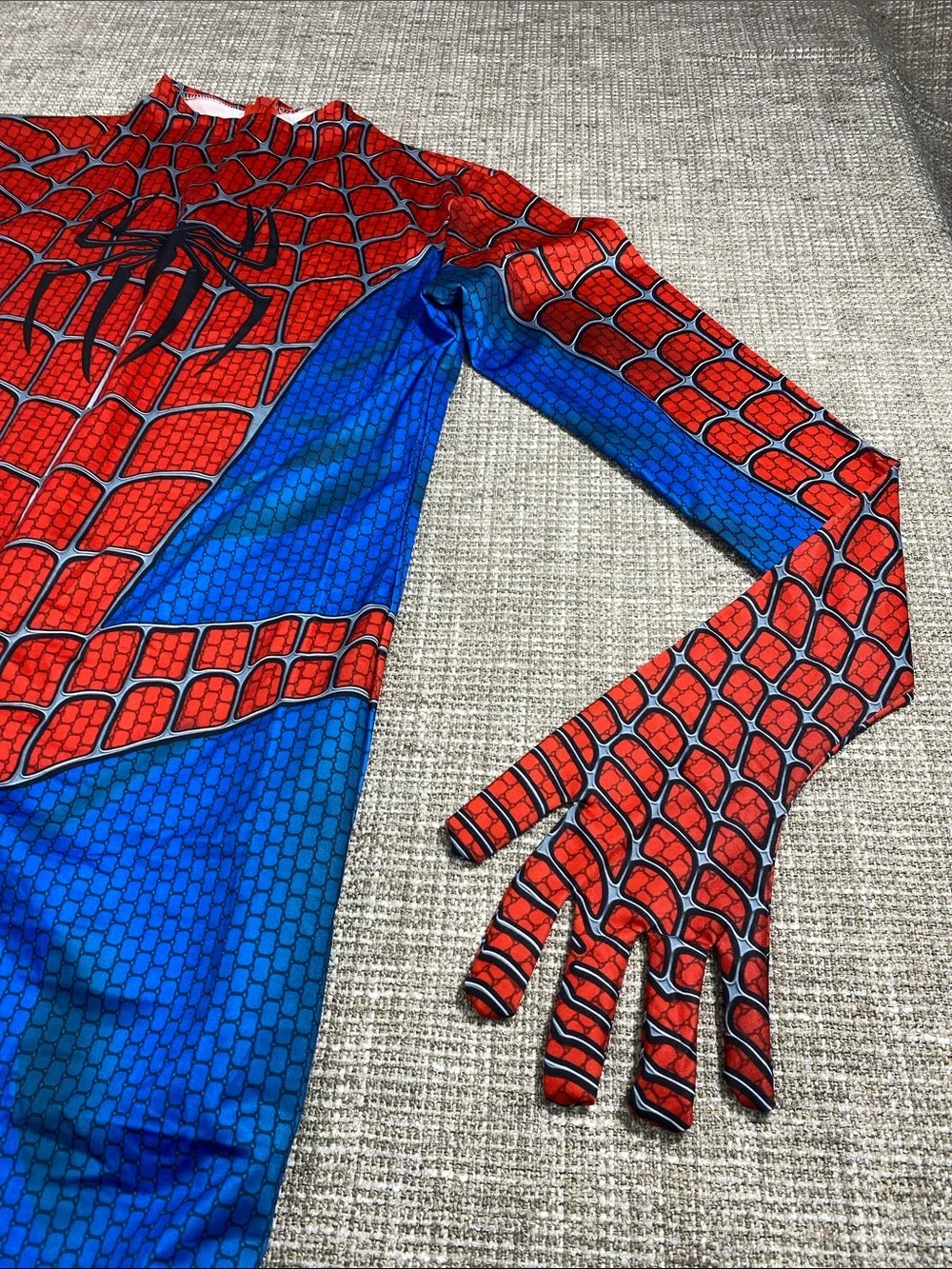 Mens Spider-Inspired Red & Blue Face Mask Costume Set Spider-Man large new